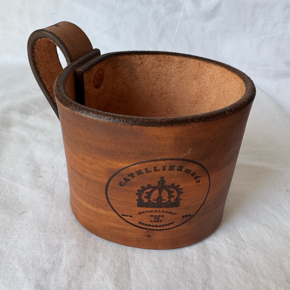 Catelliermade Leather Cup Koozie Coffee Glass Bottle Can Koozie